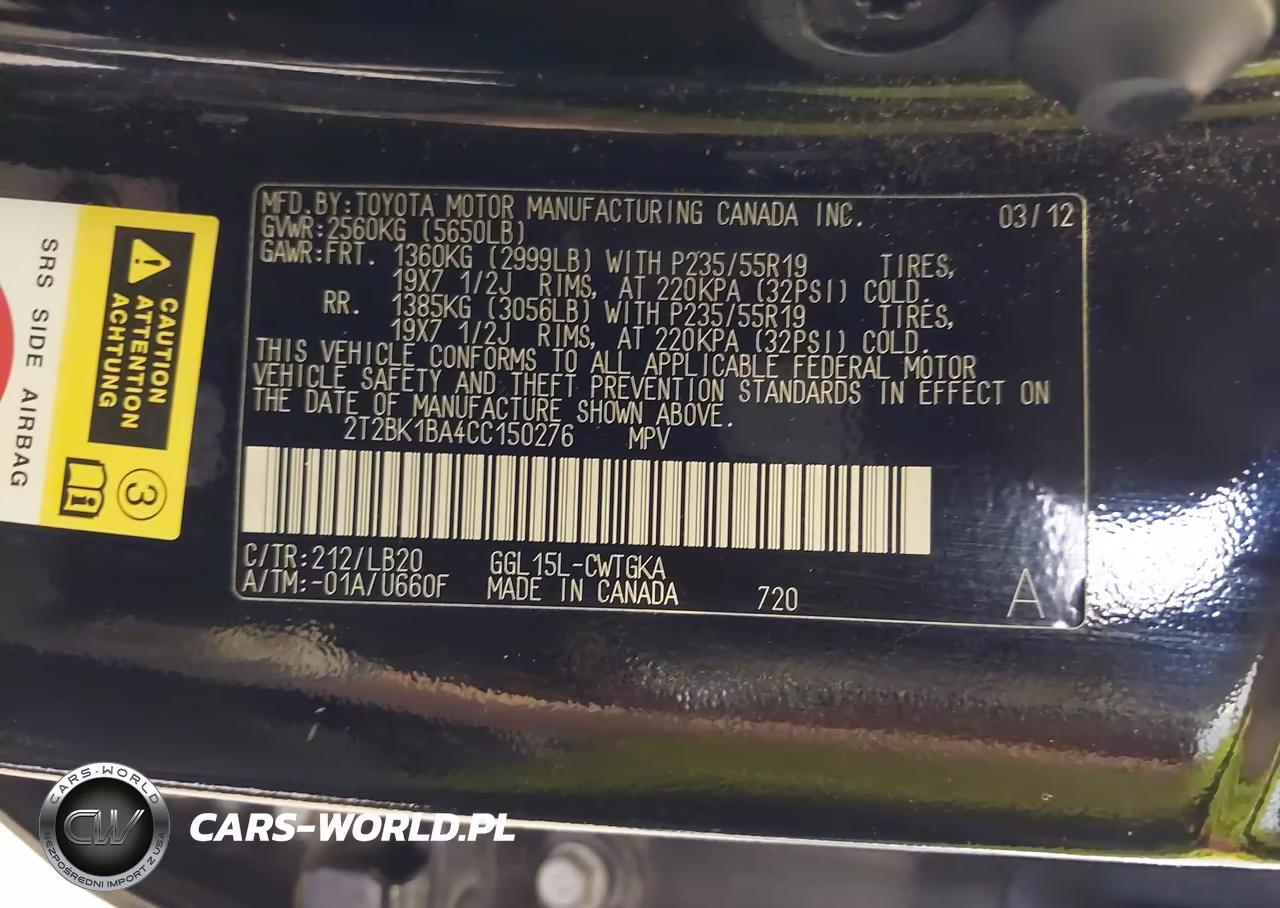 2012 Lexus Rx 350 VIN:2T2BK1BA4CC150276 - 9