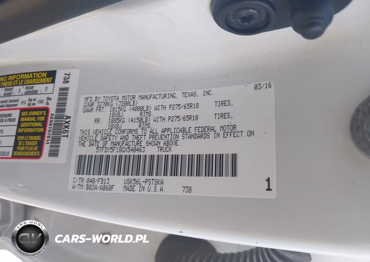 2016 Toyota Tundra Sr5 5.7L V8 VIN:5TFDY5F18GX540463 - 9