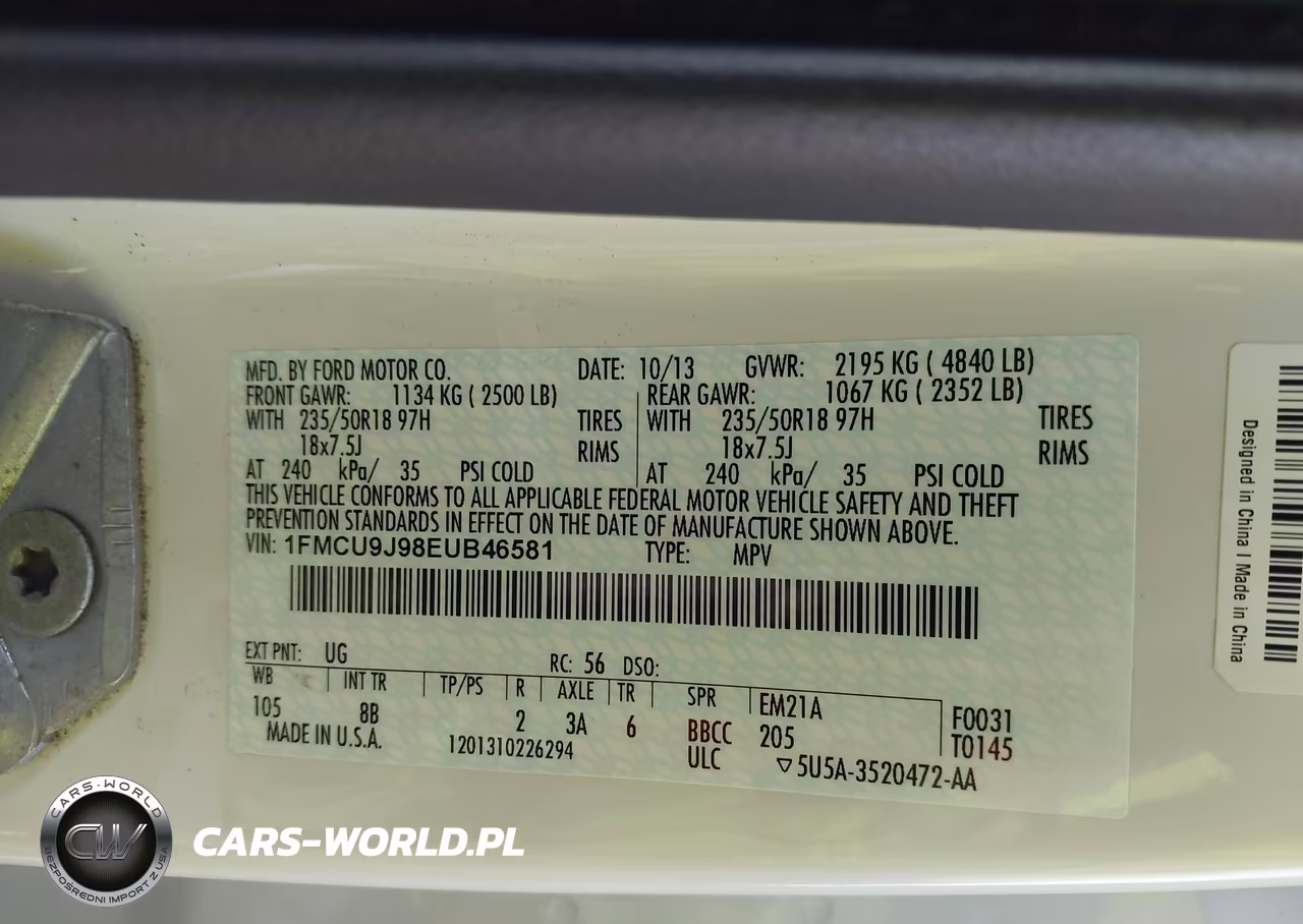 2014 Ford Escape Titanium VIN:1FMCU9J98EUB46581 - 9