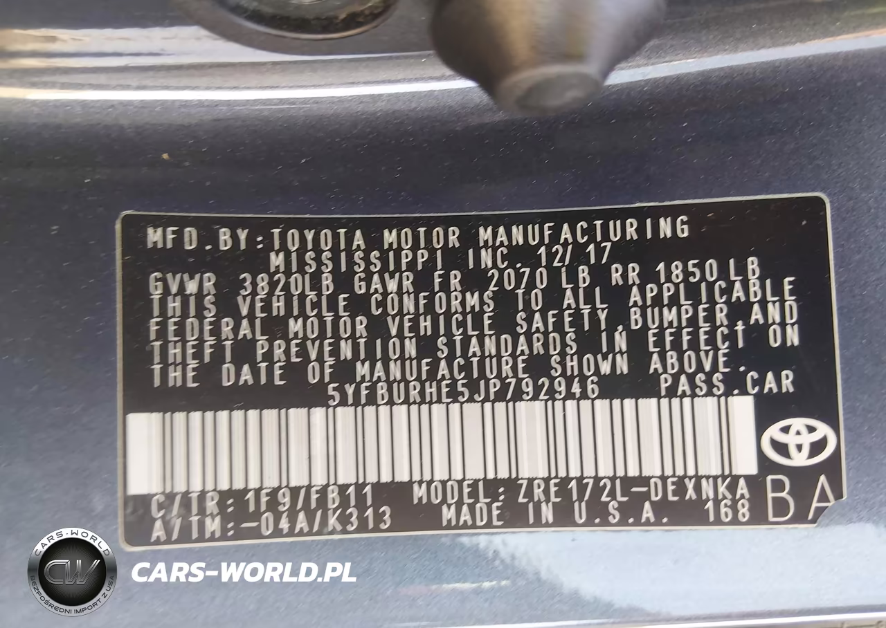 2018 Toyota Corolla Le VIN:5YFBURHE5JP792946 - 9