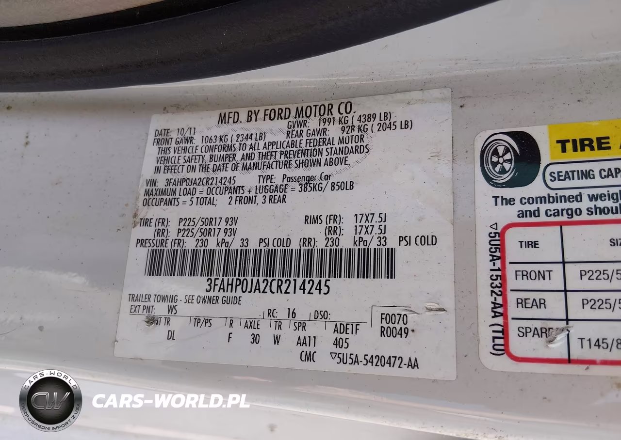2012 Ford Fusion Sel VIN:3FAHP0JA2CR214245 - 8