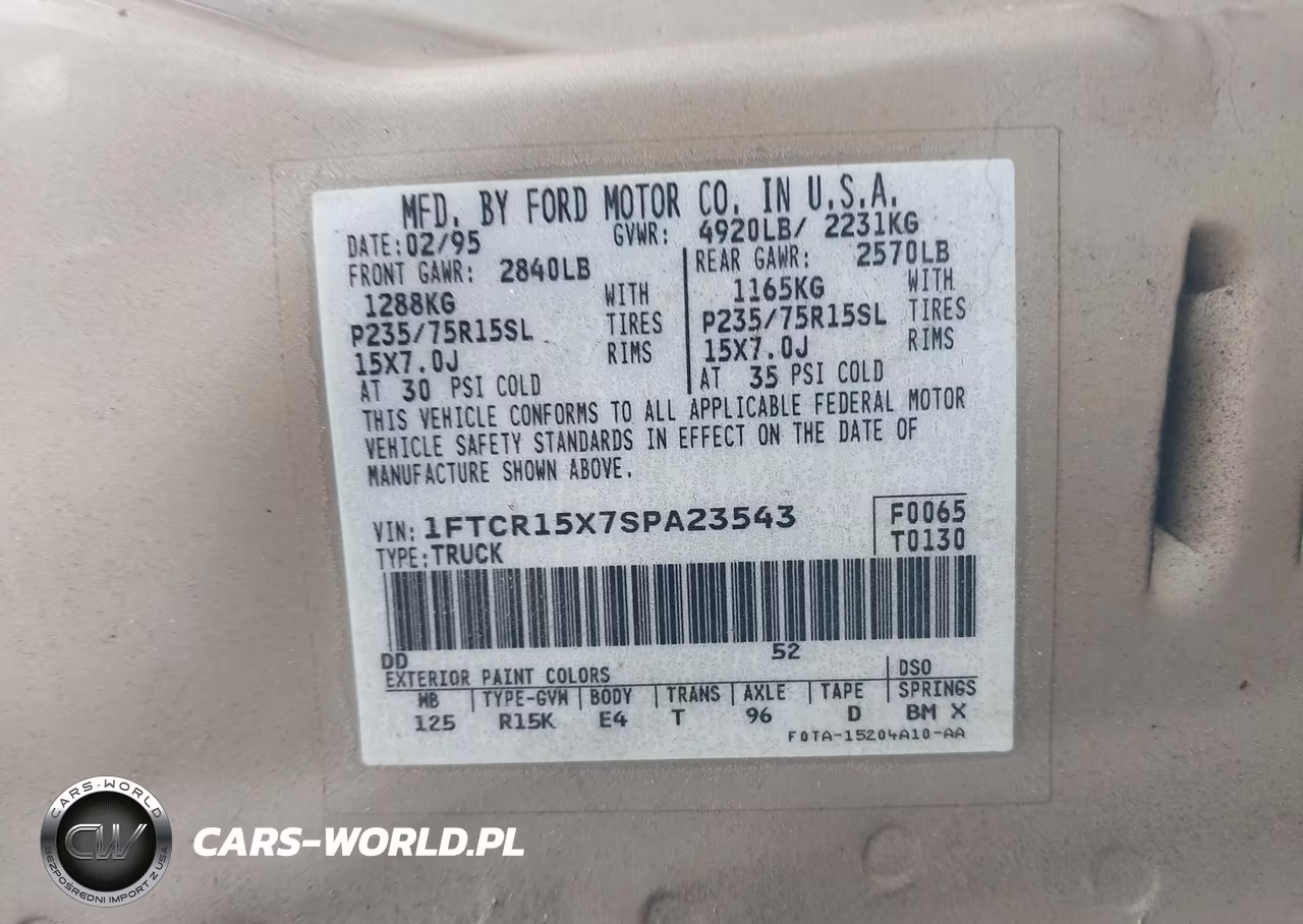 1995 Ford Ranger Super Cab VIN:1FTCR15X7SPA23543 - 9