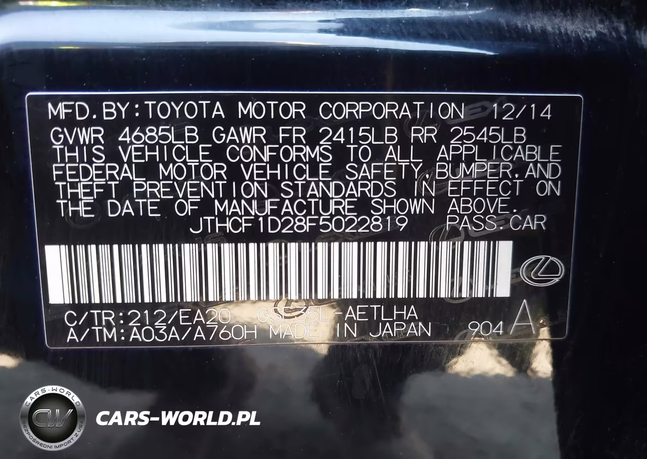 2015 Lexus Is 250 VIN:JTHCF1D28F5022819 - 9