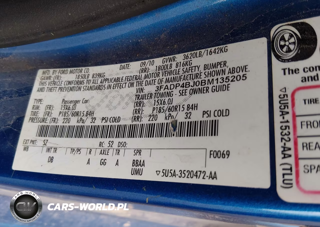 2011 Ford Fiesta Se VIN:3FADP4BJ0BM135205 - 9