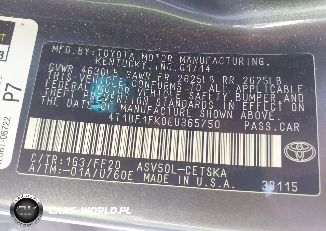 2014 Toyota Camry Se VIN:4T1BF1FK0EU365750 - 9