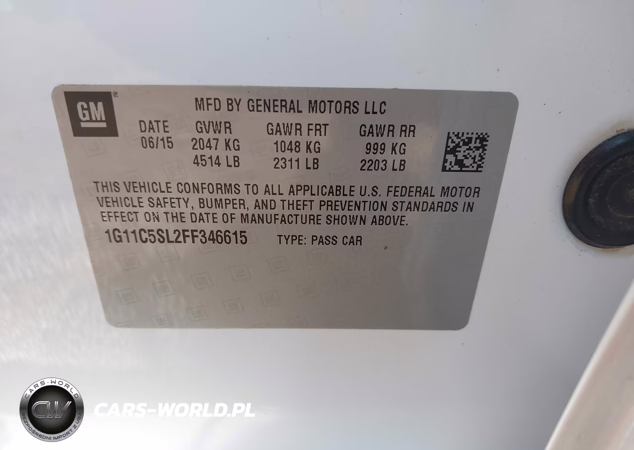 2015 Chevrolet Malibu 1Lt VIN:1G11C5SL2FF346615 - 9