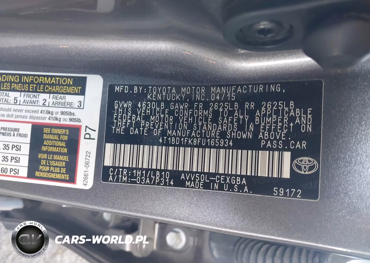 2015 Toyota Camry Hybrid Xle VIN:4T1BD1FK8FU165934 - 9
