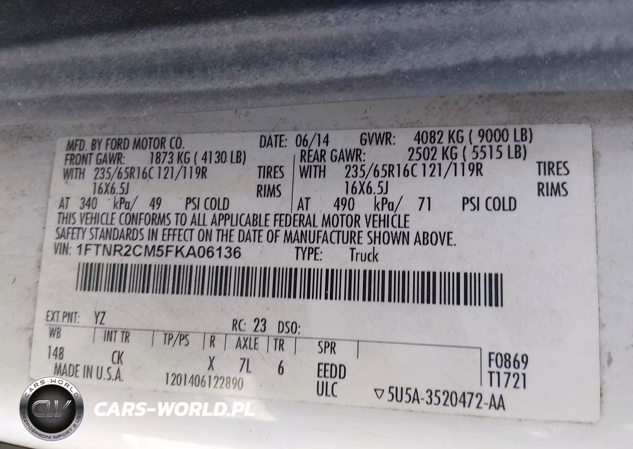2015 Ford Transit-250 VIN:1FTNR2CM5FKA06136 - 9