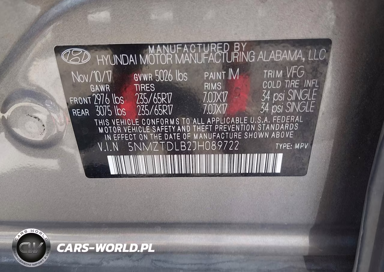 2018 Hyundai Santa Fe Sport 2.4L VIN:5NMZTDLB2JH089722 - 9