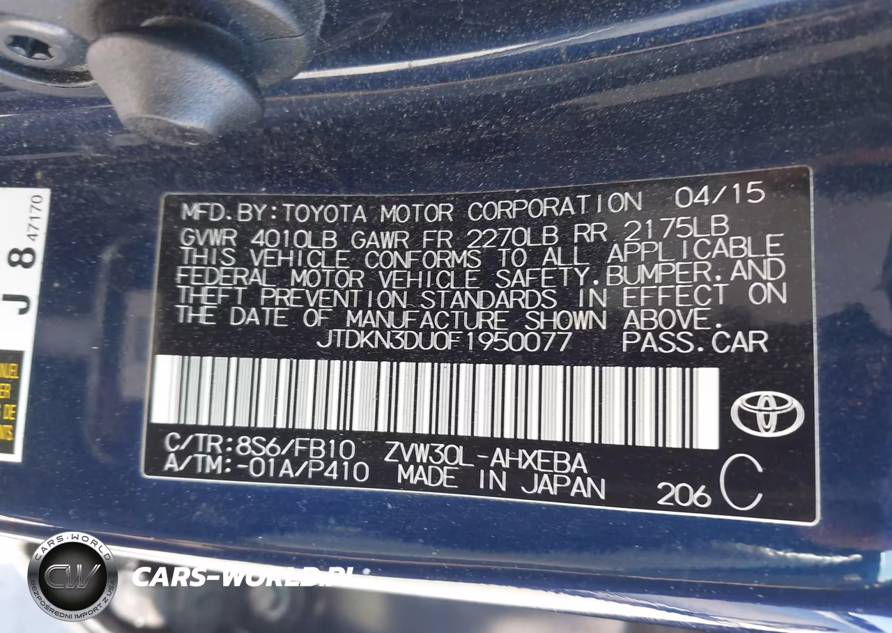 2015 Toyota Prius Two VIN:JTDKN3DU0F1950077 - 9