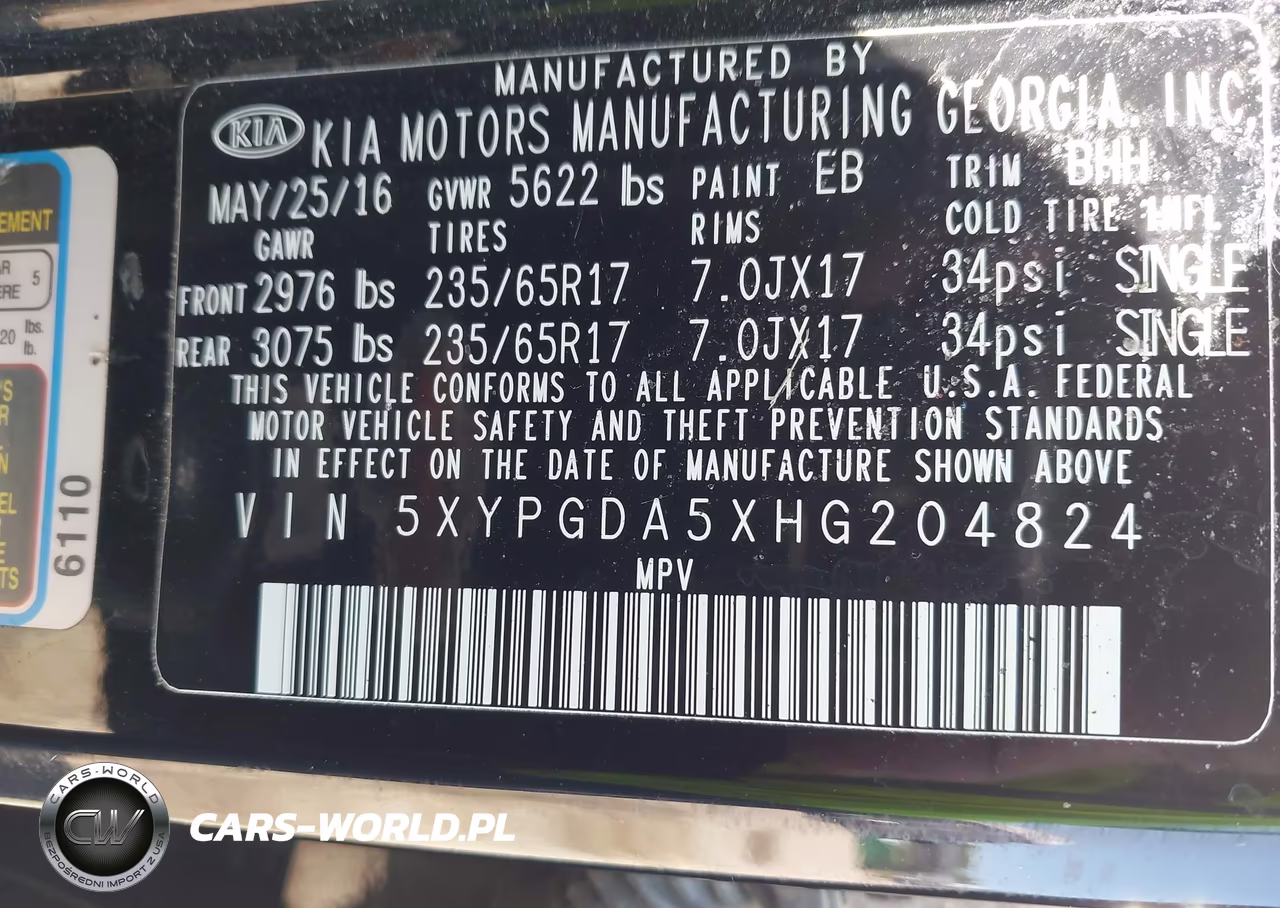 2017 Kia Sorento 3.3L Lx VIN:5XYPGDA5XHG204824 - 9