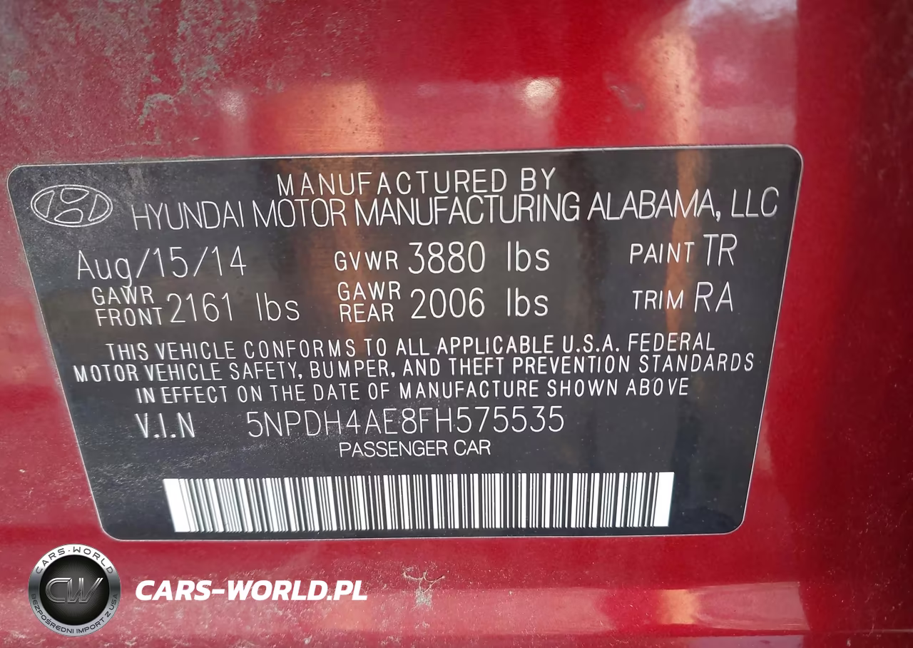 2015 Hyundai Elantra Se VIN:5NPDH4AE8FH575535 - 9