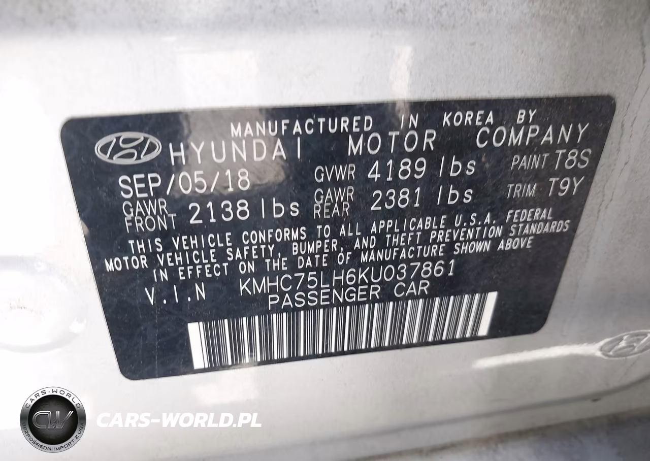 2019 Hyundai Ioniq Electric VIN:KMHC75LH6KU037861 - 9