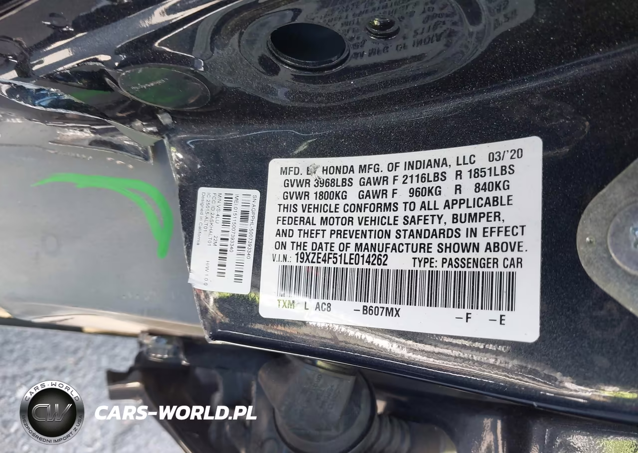 2020 Honda Insight Ex VIN:19XZE4F51LE014262 - 9