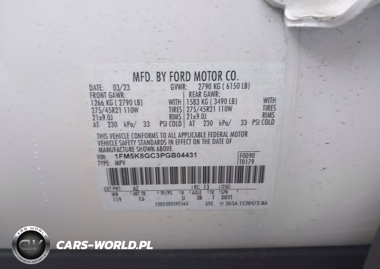 2023 Ford Explorer St VIN:1FM5K8GC3PGB04431 - 9