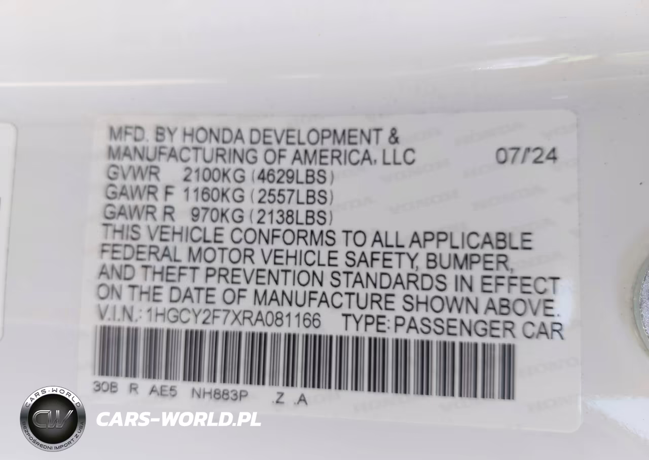 2024 Honda Accord Hybrid Sport-L VIN:1HGCY2F7XRA081166 - 9