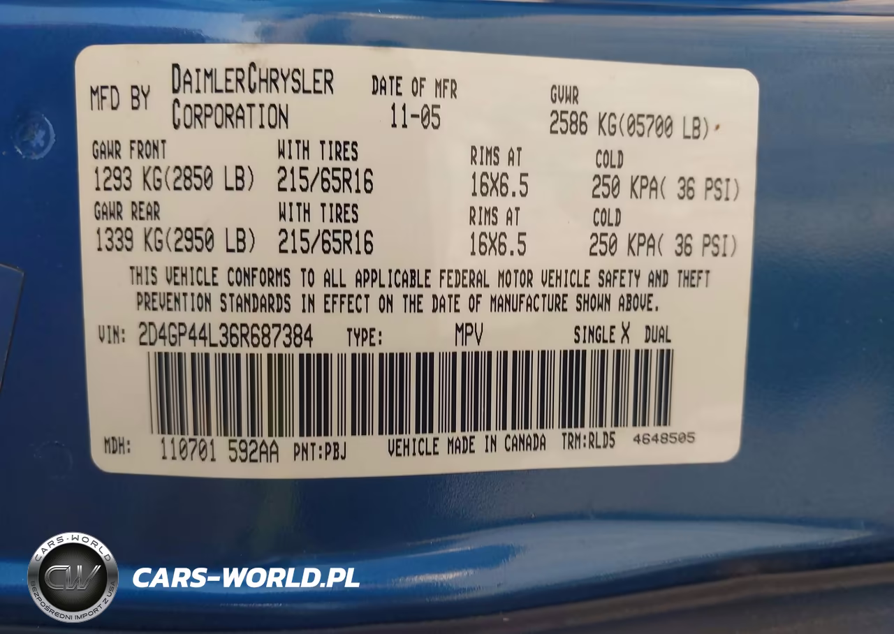 2006 Dodge Grand Caravan Sxt VIN:2D4GP44L36R687384 - 9