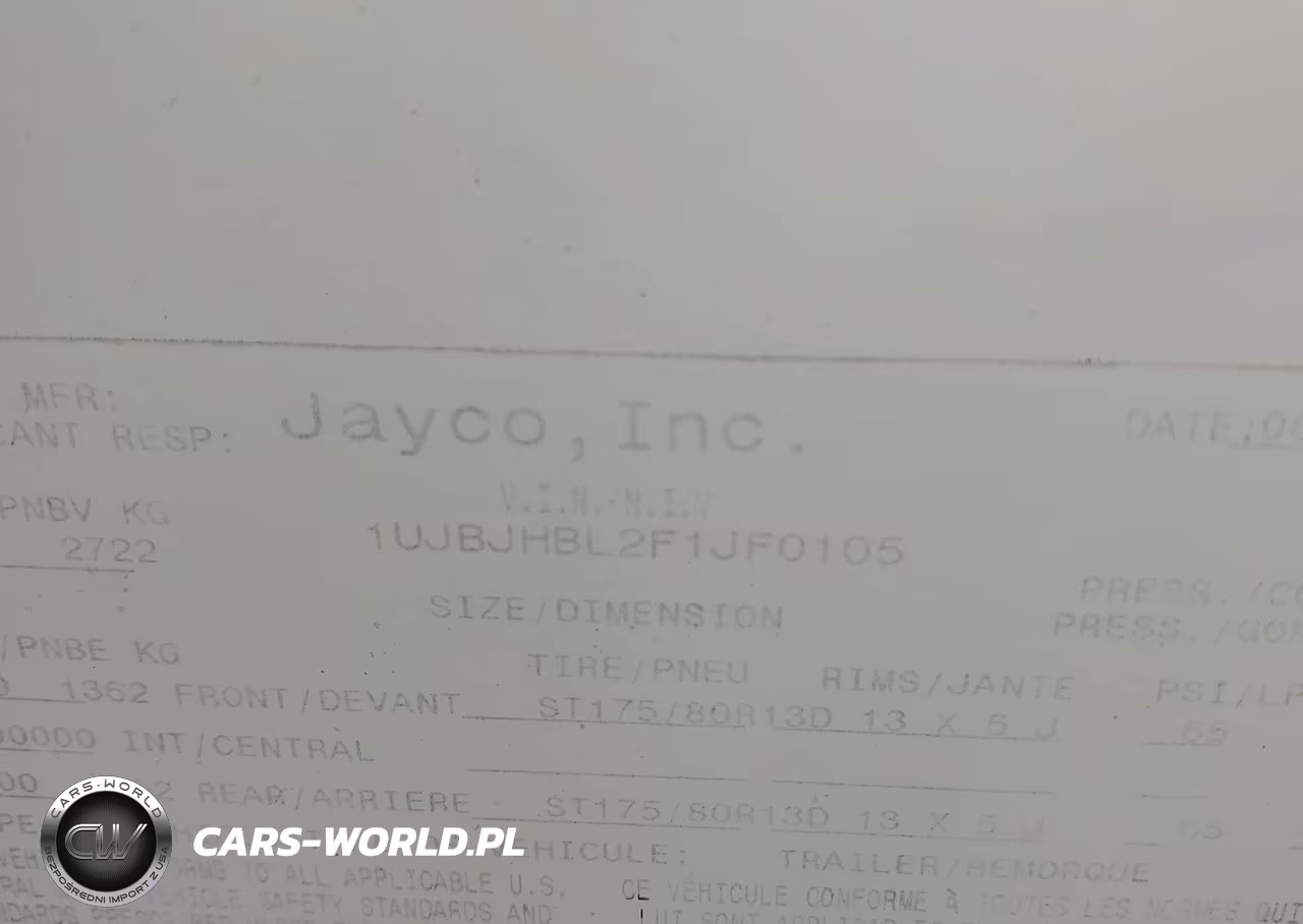 2015 Jayco Camper VIN:1UJBJHBL2F1JF0105 - 9