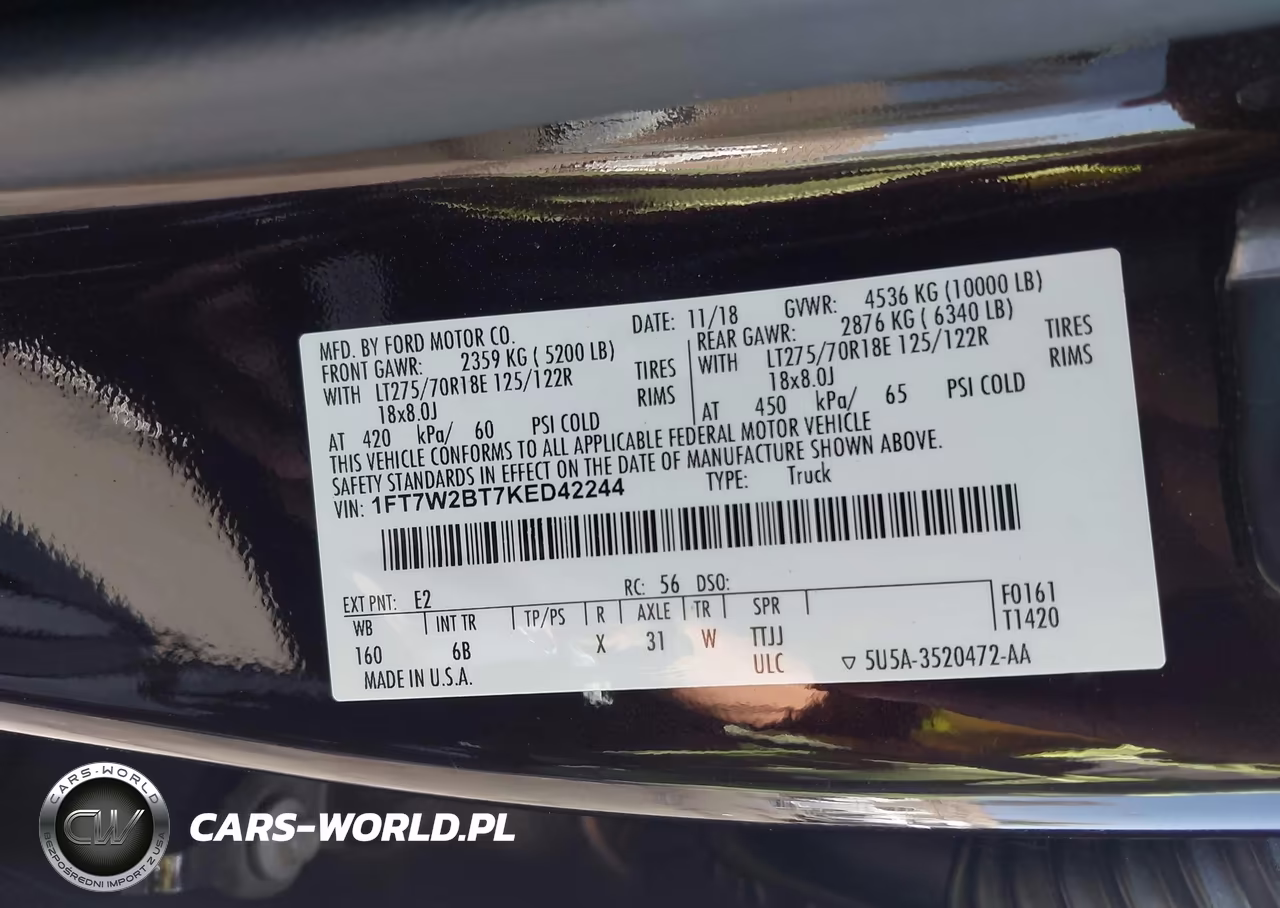 2019 Ford F-250 Lariat VIN:1FT7W2BT7KED42244 - 9