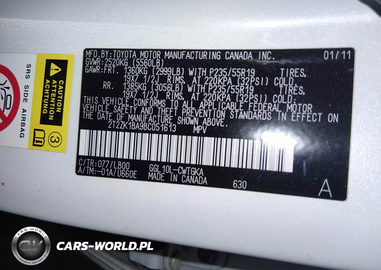 2011 Lexus Rx 350 VIN:2T2ZK1BA9BC051613 - 9