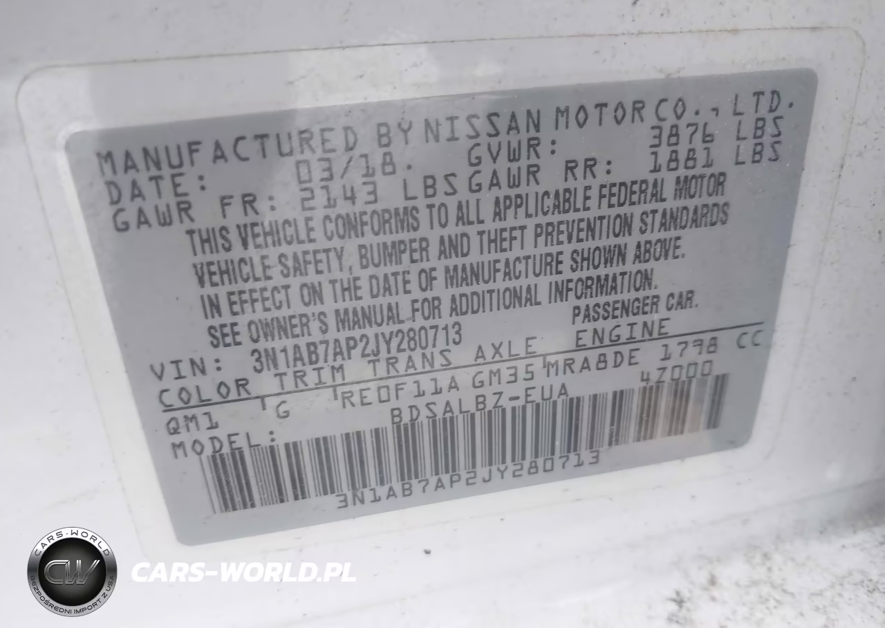 2018 Nissan Sentra S VIN:3N1AB7AP2JY280713 - 9