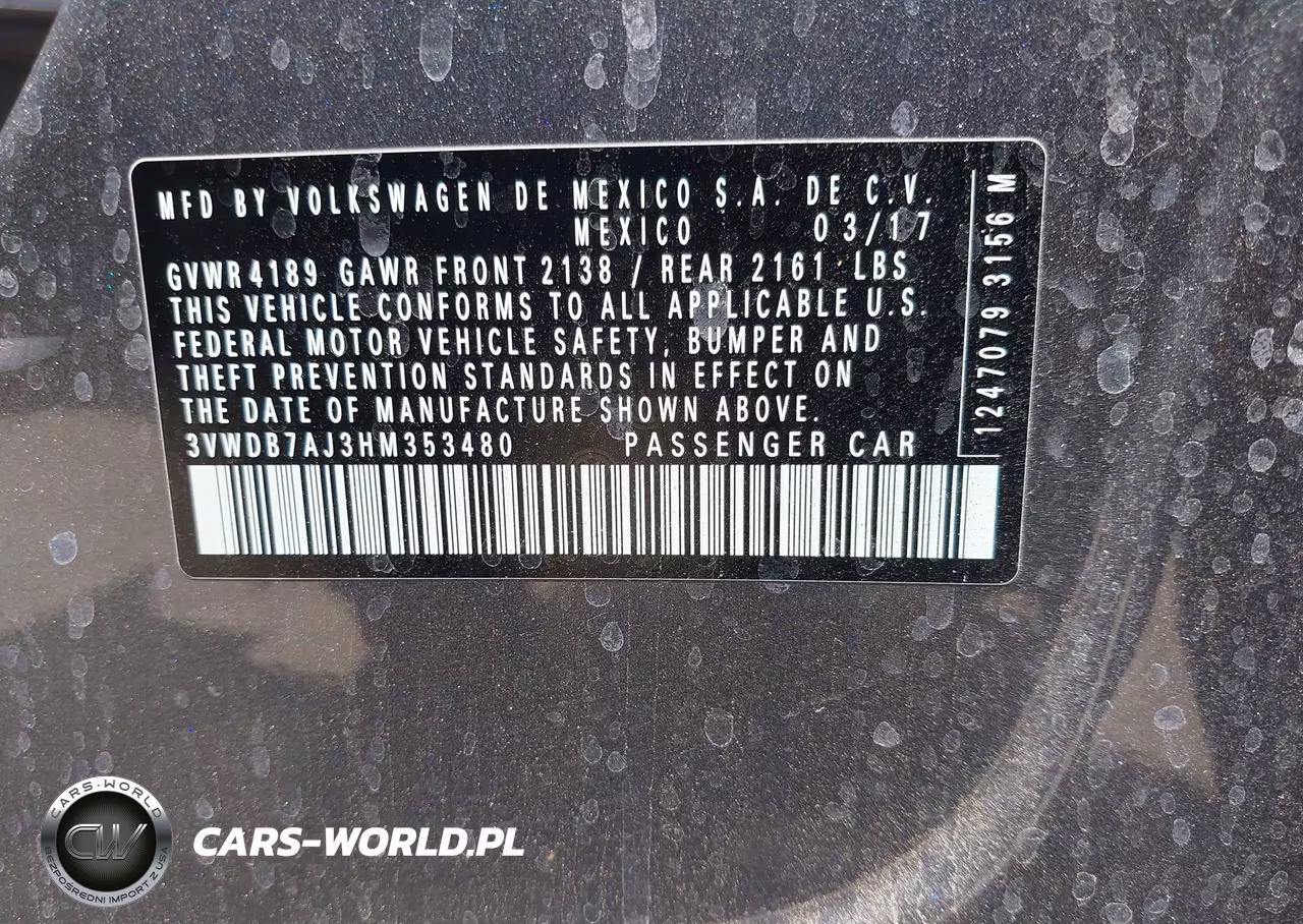 2017 Volkswagen Jetta 1.4T Se VIN:3VWDB7AJ3HM353480 - 9