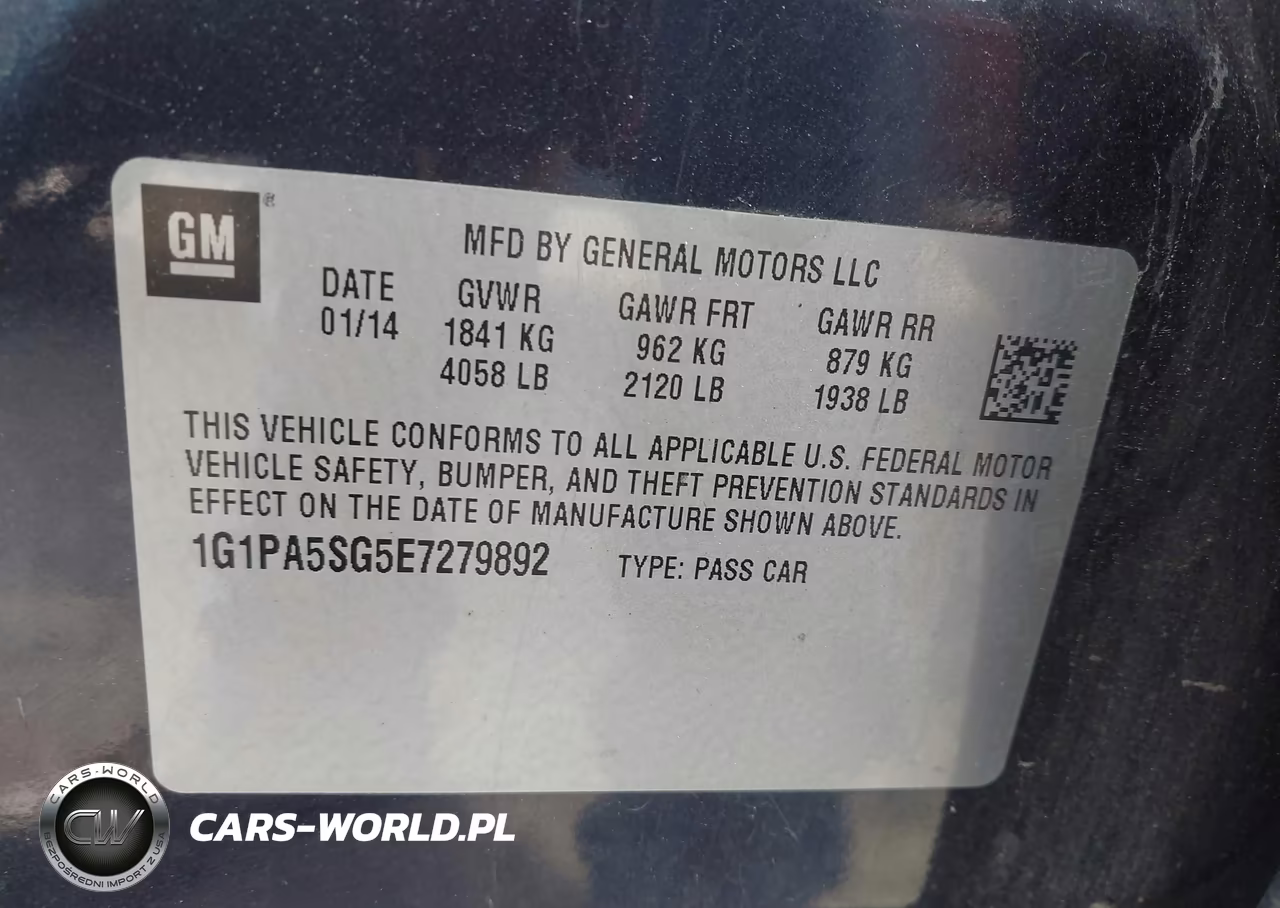 2014 Chevrolet Cruze Ls Auto VIN:1G1PA5SG5E7279892 - 9