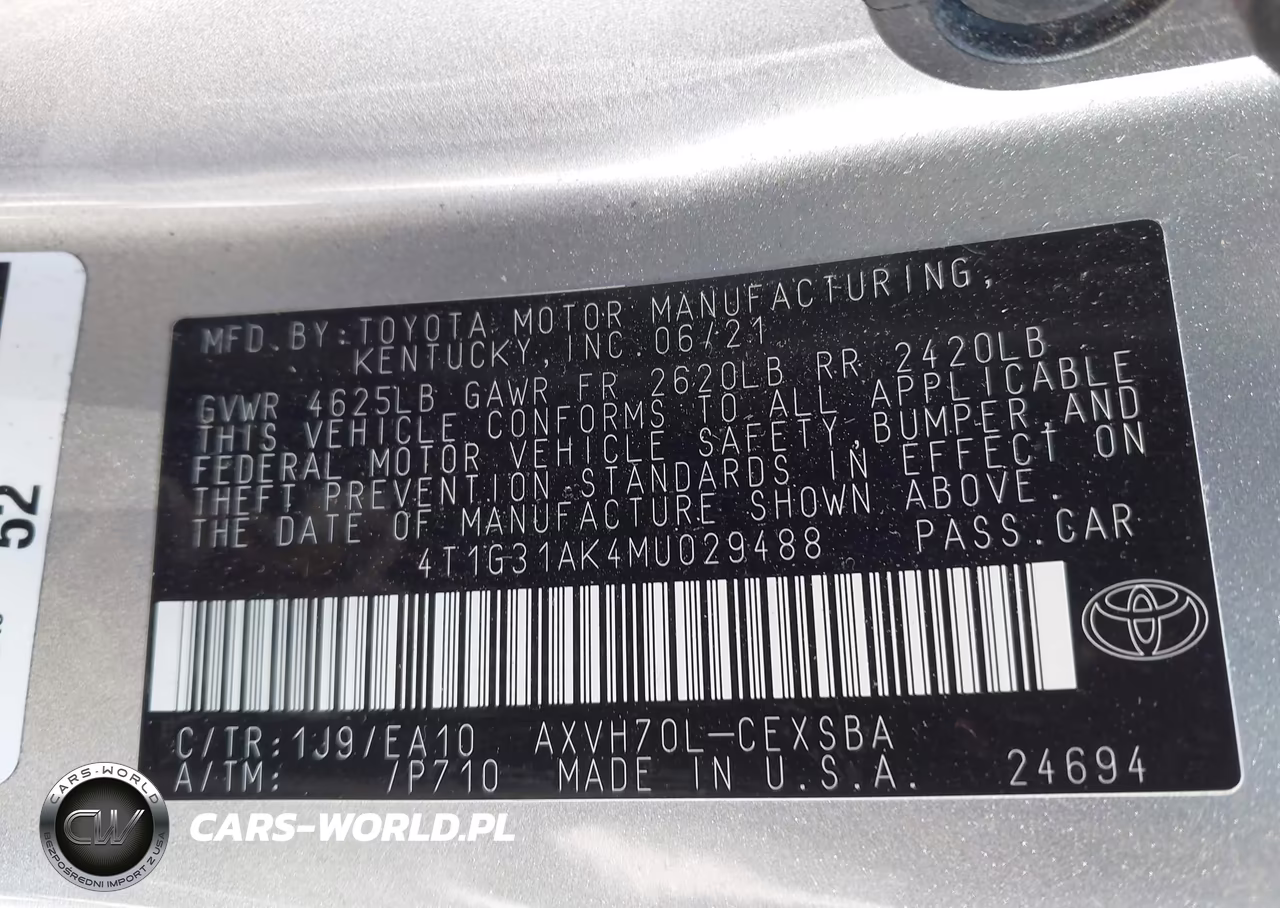 2021 Toyota Camry Se Hybrid VIN:4T1G31AK4MU029488 - 9