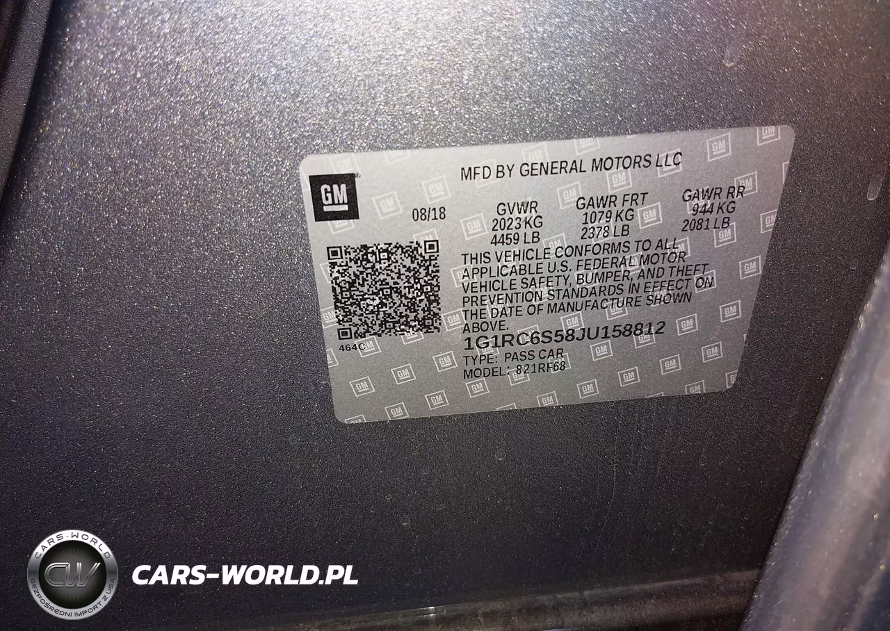 2018 Chevrolet Volt Lt VIN:1G1RC6S58JU158812 - 9