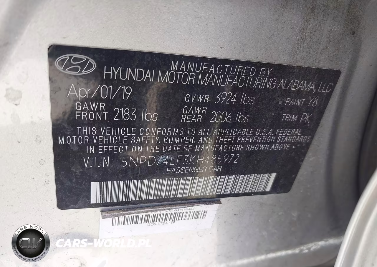 2019 Hyundai Elantra Se VIN:5NPD74LF3KH485972 - 9