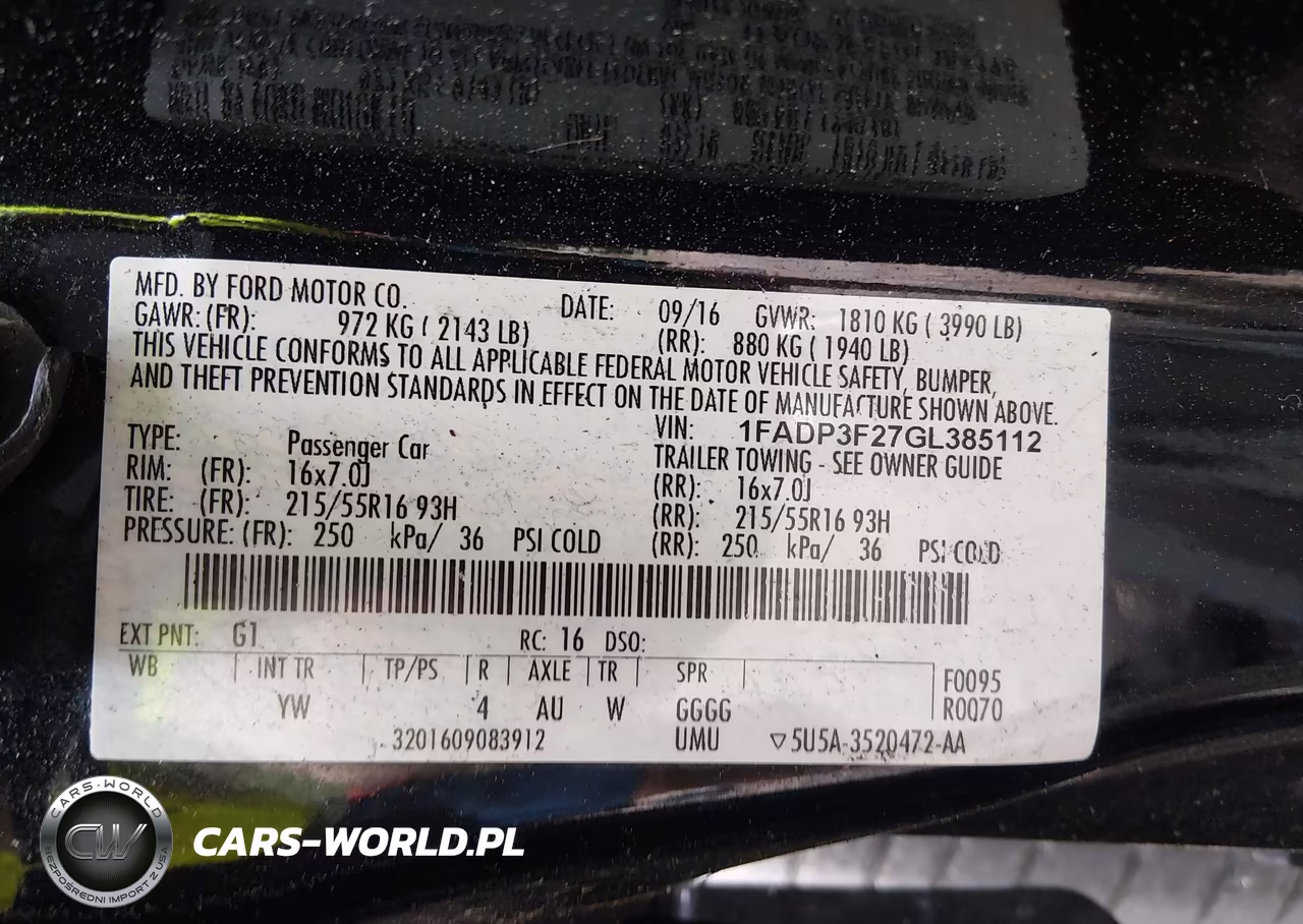 2016 Ford Focus Se VIN:1FADP3F27GL385112 - 9