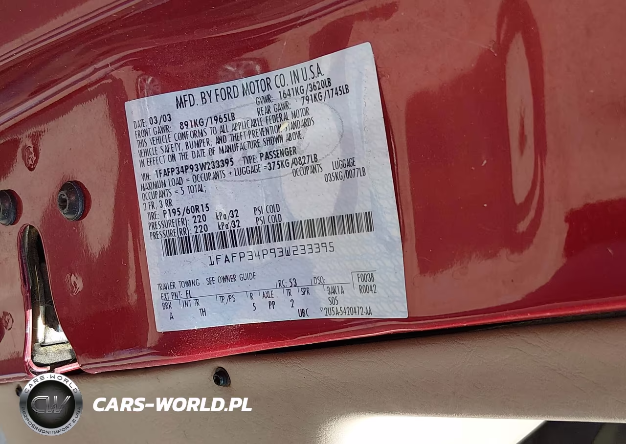 2003 Ford Focus Se VIN:1FAFP34P93W233395 - 9