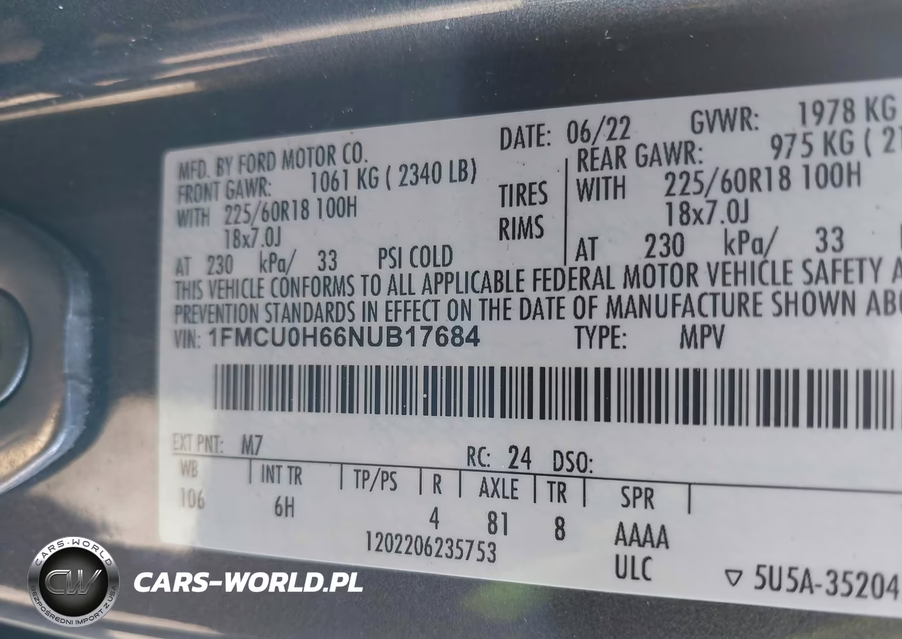 2022 Ford Escape Sel VIN:1FMCU0H66NUB17684 - 9