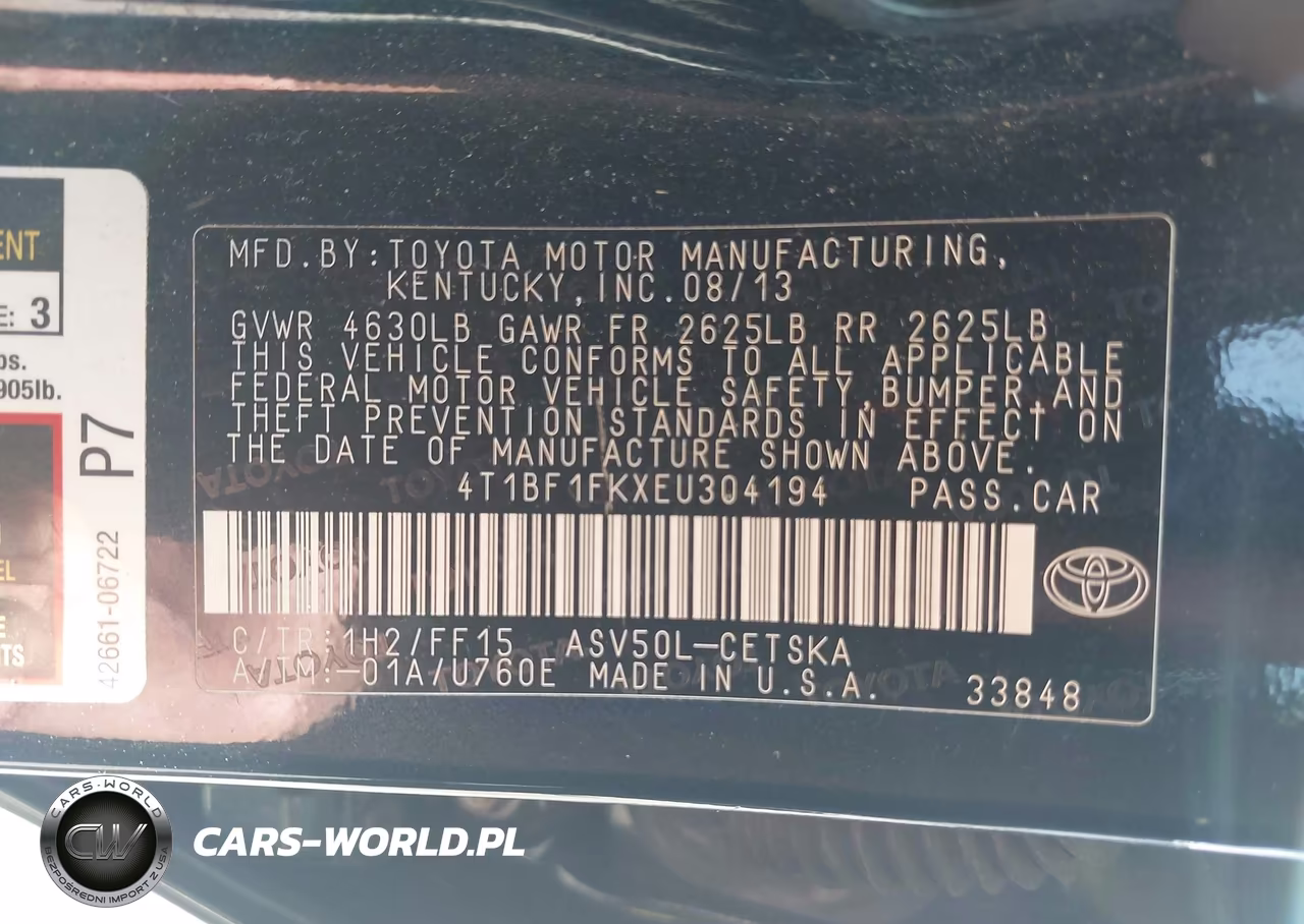 2014 Toyota Camry Se VIN:4T1BF1FKXEU304194 - 9
