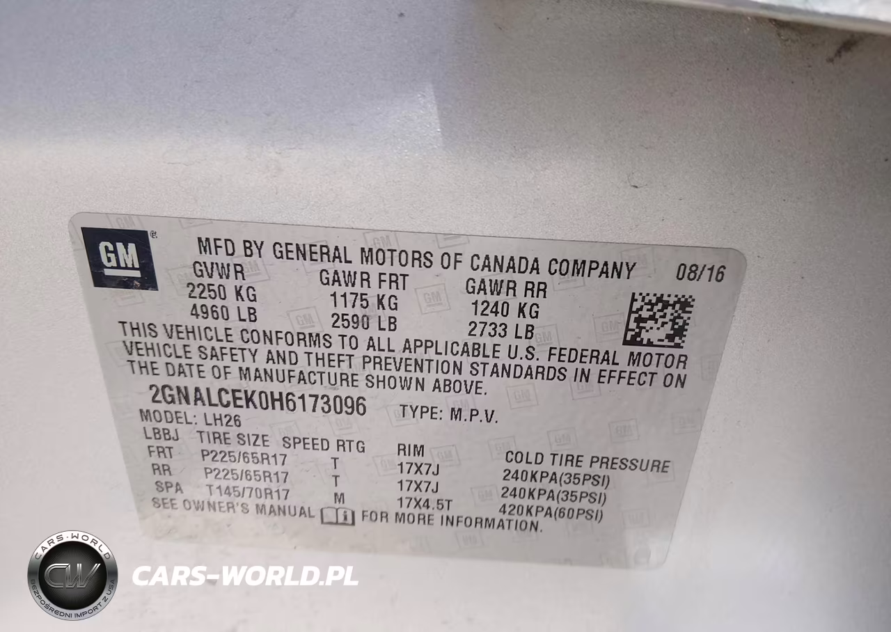 2017 Chevrolet Equinox Lt VIN:2GNALCEK0H6173096 - 9