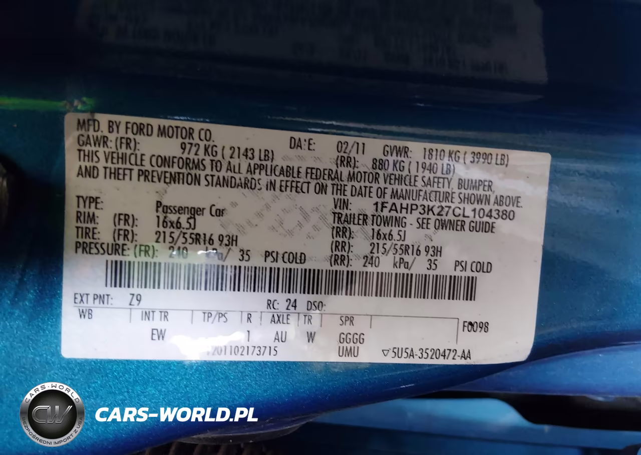 2012 Ford Focus Se VIN:1FAHP3K27CL104380 - 9