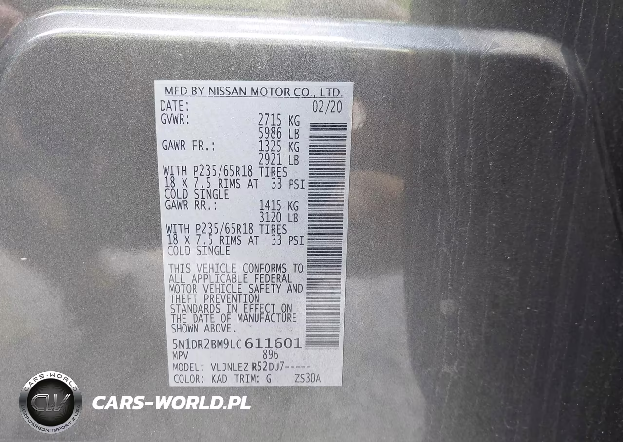 2020 Nissan Pathfinder Sv 4Wd VIN:5N1DR2BM9LC611601 - 9