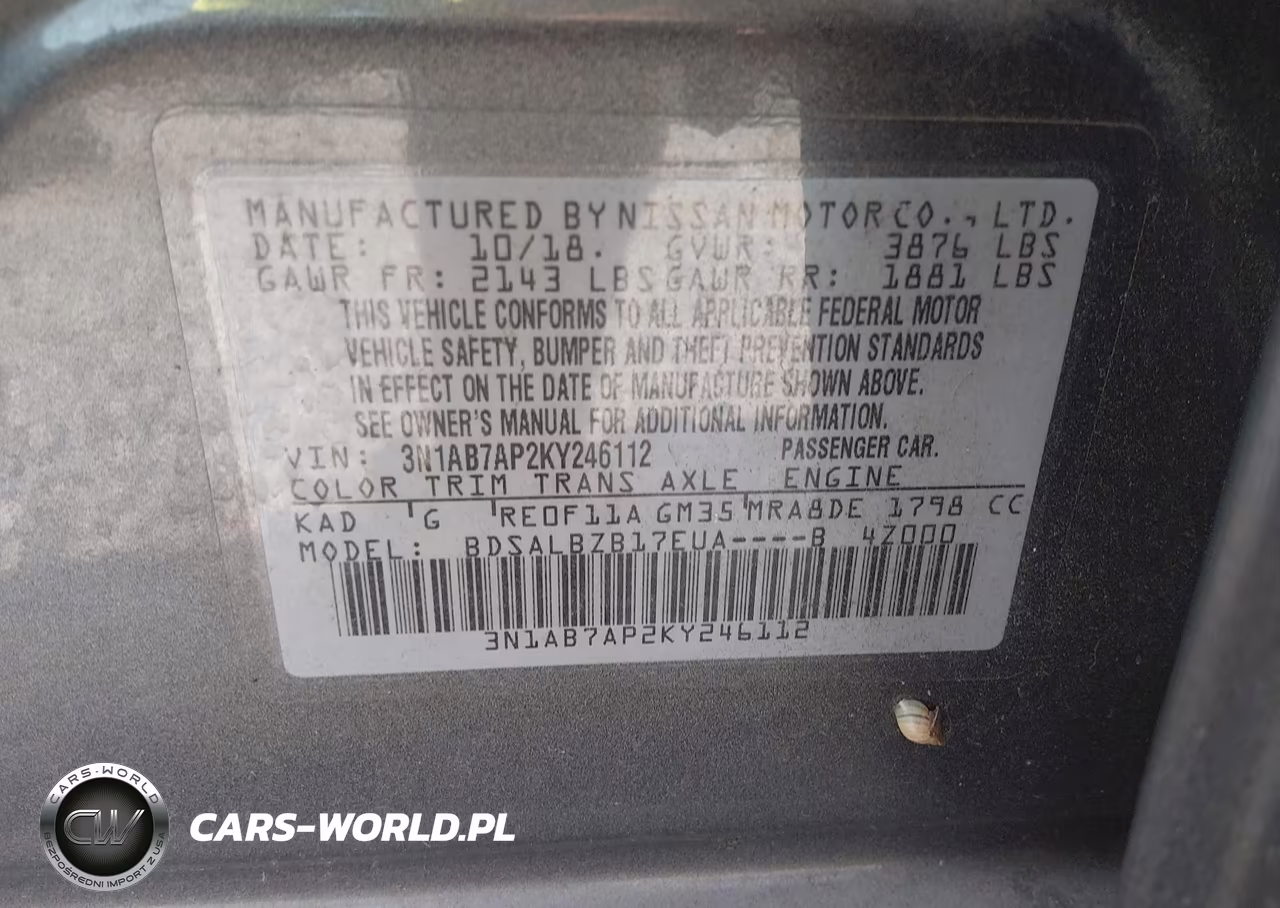2019 Nissan Sentra S VIN:3N1AB7AP2KY246112 - 9