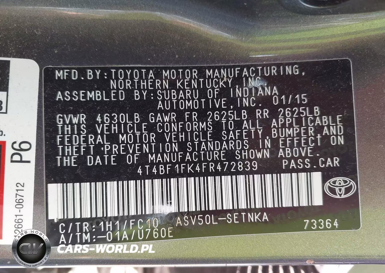 2015 Toyota Camry Le VIN:4T4BF1FK4FR472839 - 9