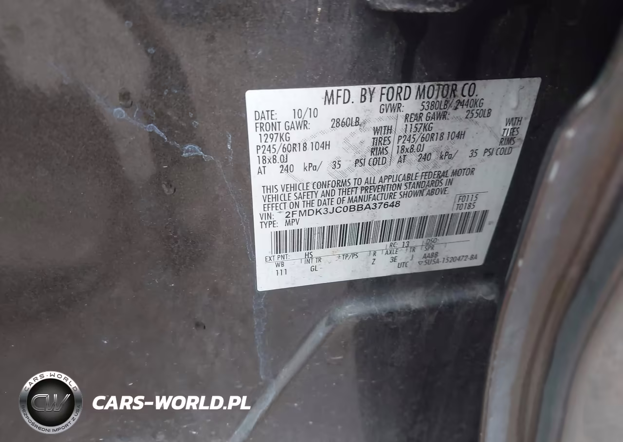2011 Ford Edge Sel VIN:2FMDK3JC0BBA37648 - 9