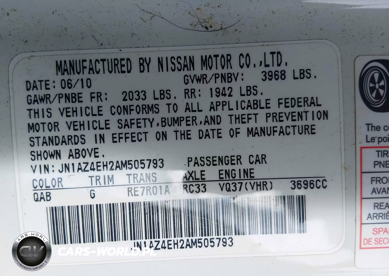 2010 Nissan 370Z Touring VIN:JN1AZ4EH2AM505793 - 9
