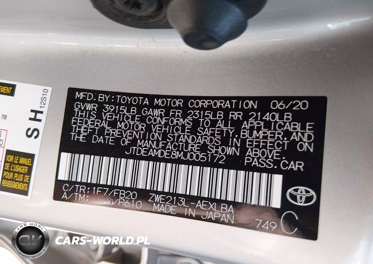 2021 Toyota Corolla Hybrid Le VIN:JTDEAMDE8MJ005172 - 9