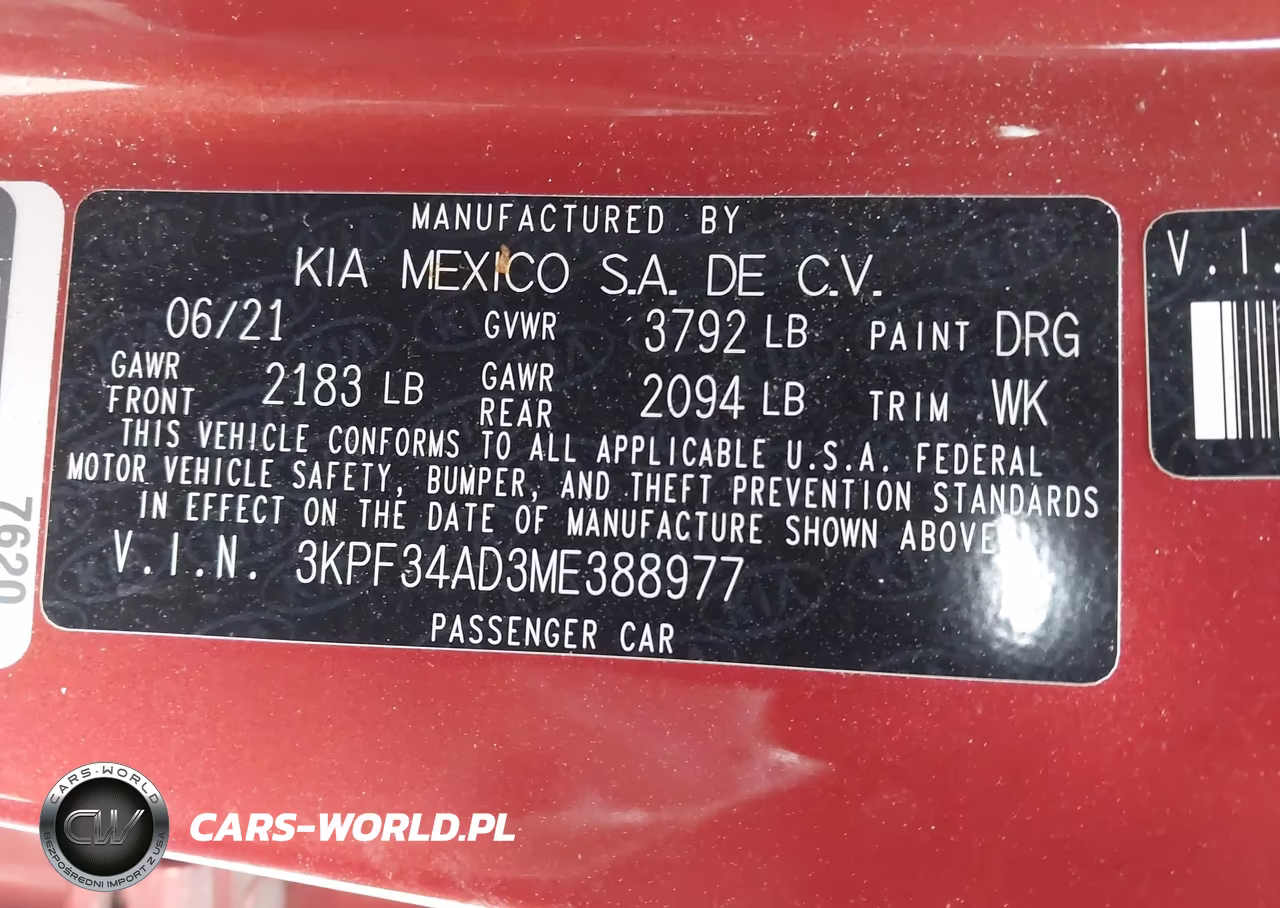 2021 Kia Forte Gt-Line VIN:3KPF34AD3ME388977 - 9