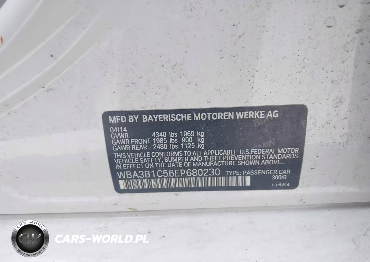 2014 BMW 320I VIN:WBA3B1C56EP680230 - 9