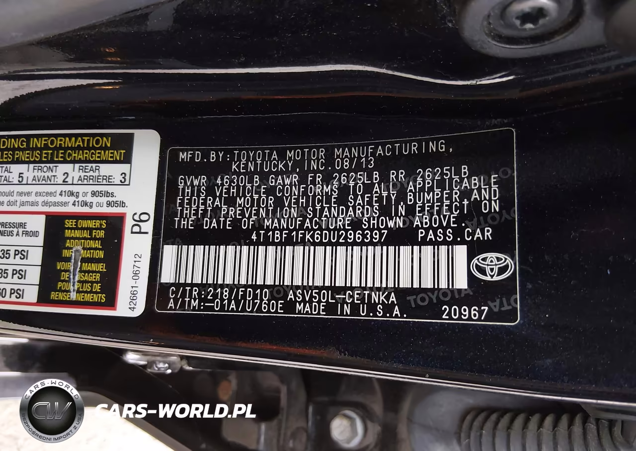 2013 Toyota Camry Le VIN:4T1BF1FK6DU296397 - 9