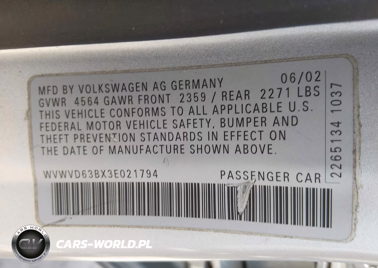 2003 Volkswagen Passat Gls VIN:WVWVD63BX3E021794 - 9