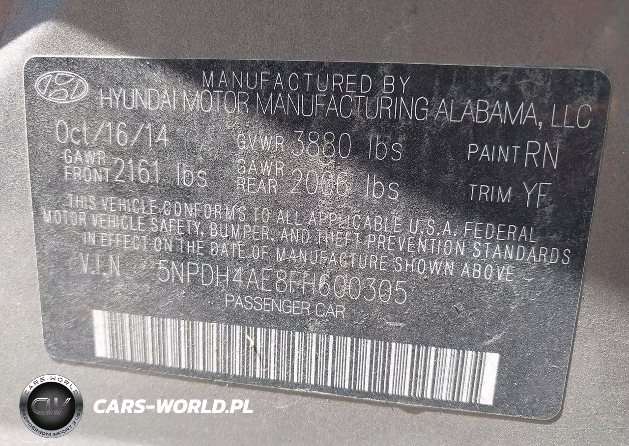 2015 Hyundai Elantra Se VIN:5NPDH4AE8FH600305 - 9
