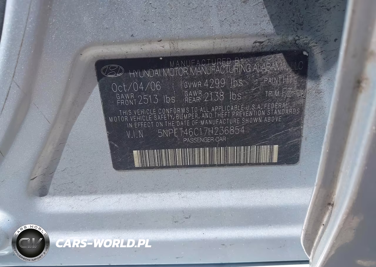 2007 Hyundai Sonata Gls-Gls W-Xm VIN:5NPET46C17H236854 - 9