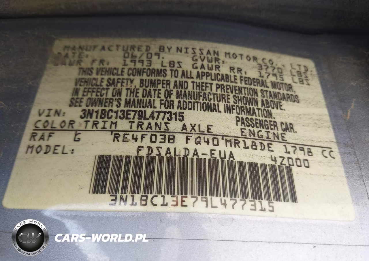 2009 Nissan Versa 1.8S VIN:3N1BC13E79L477315 - 9