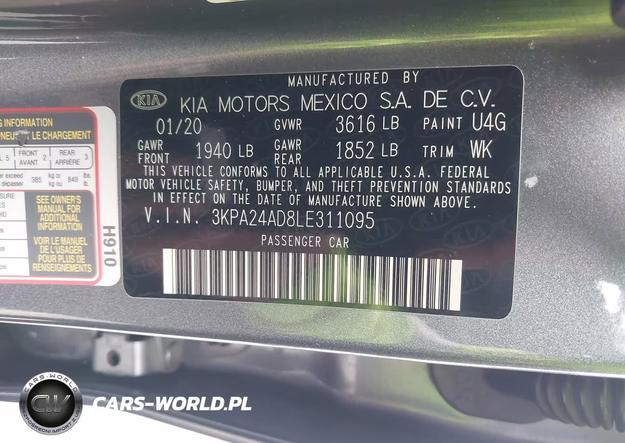 2020 Kia Rio S VIN:3KPA24AD8LE311095 - 9
